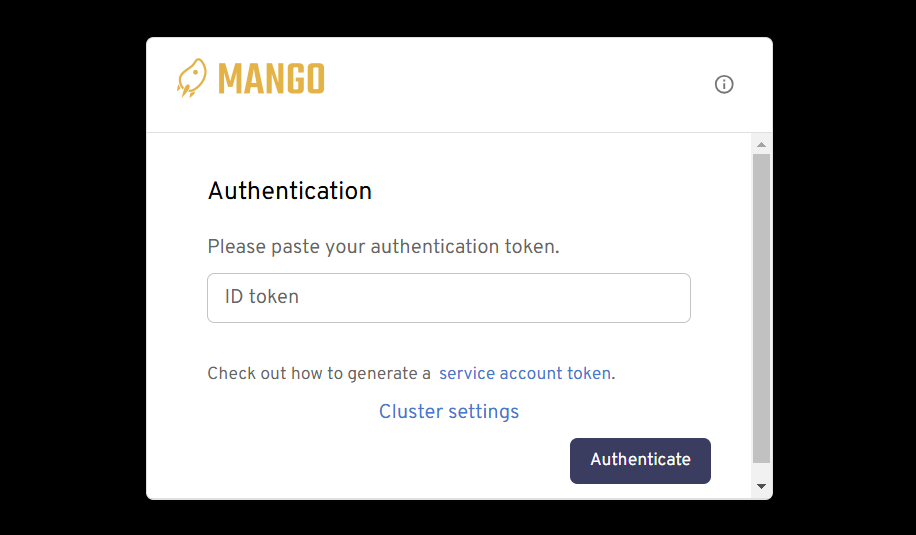 UI login screen